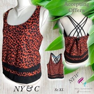 New York & Company NEW - Sz XL - smooth leopard cheetah print bra pouch smooth